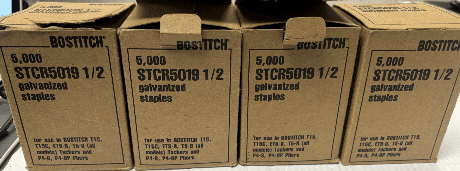 Bostitch STCR5019 1/2" Galvanized Staples- 4x5000pk - Image 1