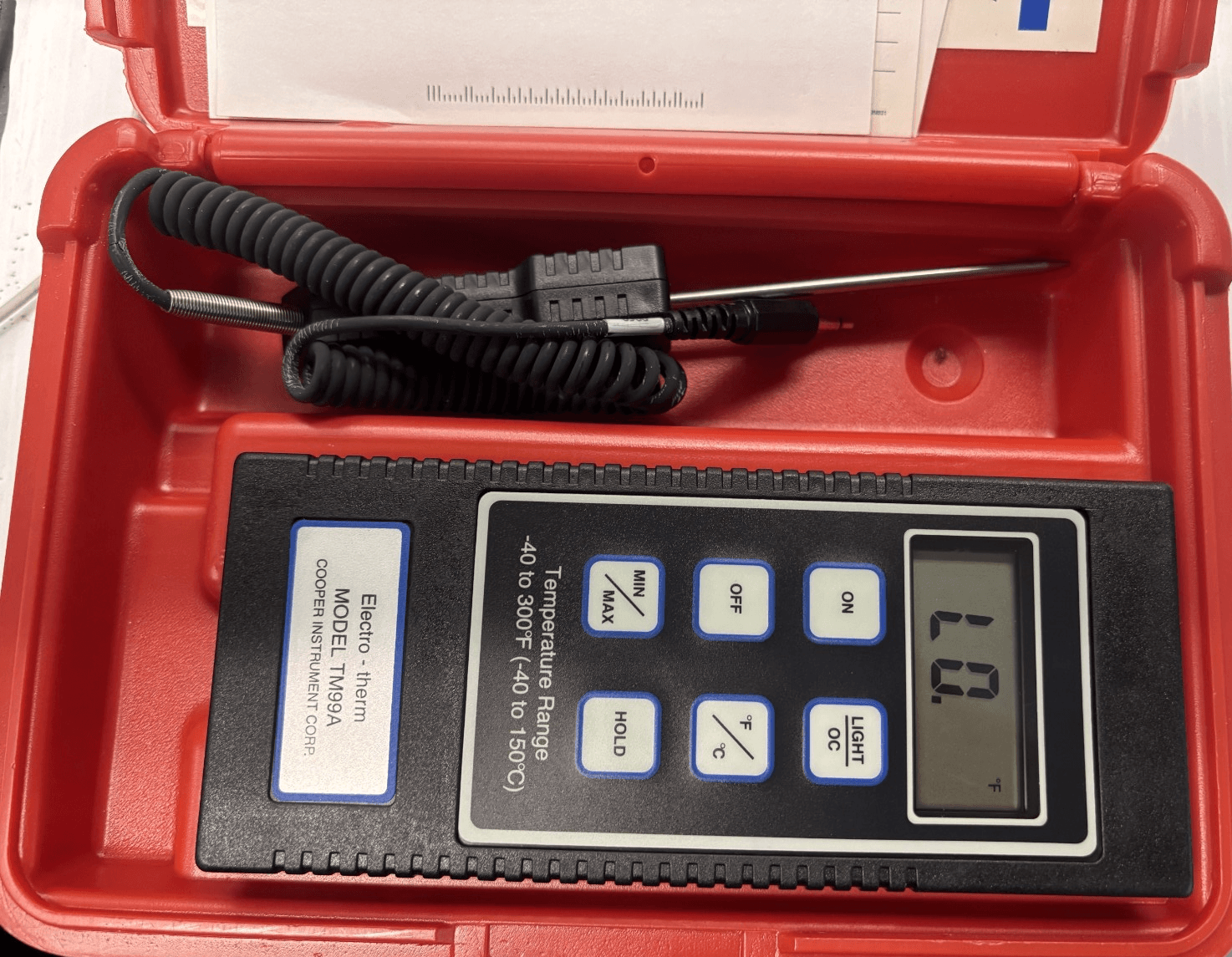 Cooper-Atkins TM99A Digital Thermometer - Black - Image 1