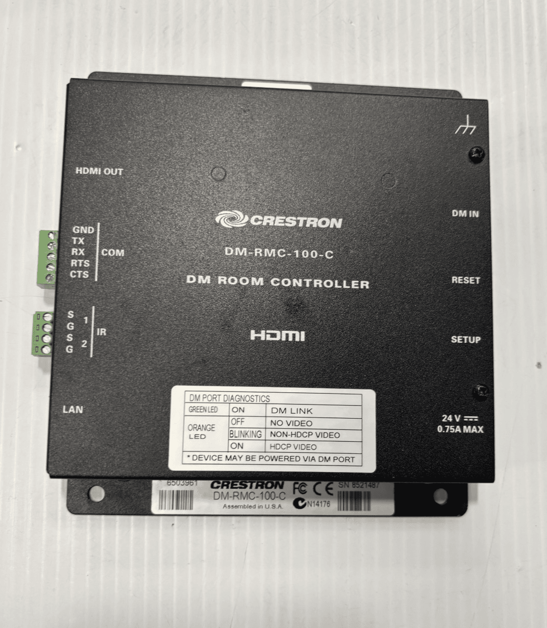 CRESTRON DM-RMC-4KZ-100-C HDMI DM ROOM CONTROLLER 6508077 75-4 - Image 1