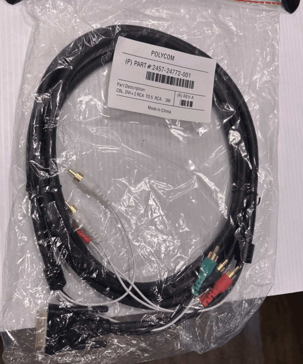 Polycom 2457-24772-001 CBL, DVI+2 RCA To 5 RCA, 3M Cable - Image 1
