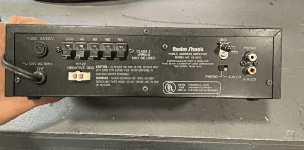 Radio Shack MPA-31 20 Watt PA Amplifier Model No. 32-2041 120V/12V - Thumbnail 4