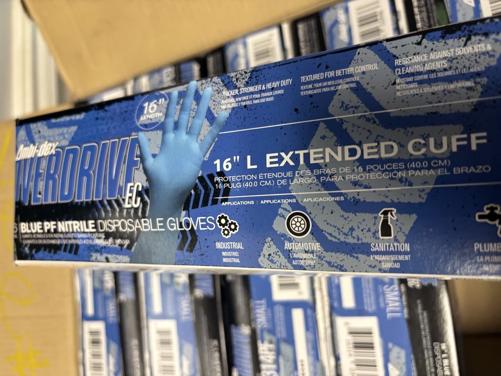 Blue Nitrile 16 in gloves box of 500 50 in each small box - Thumbnail 2