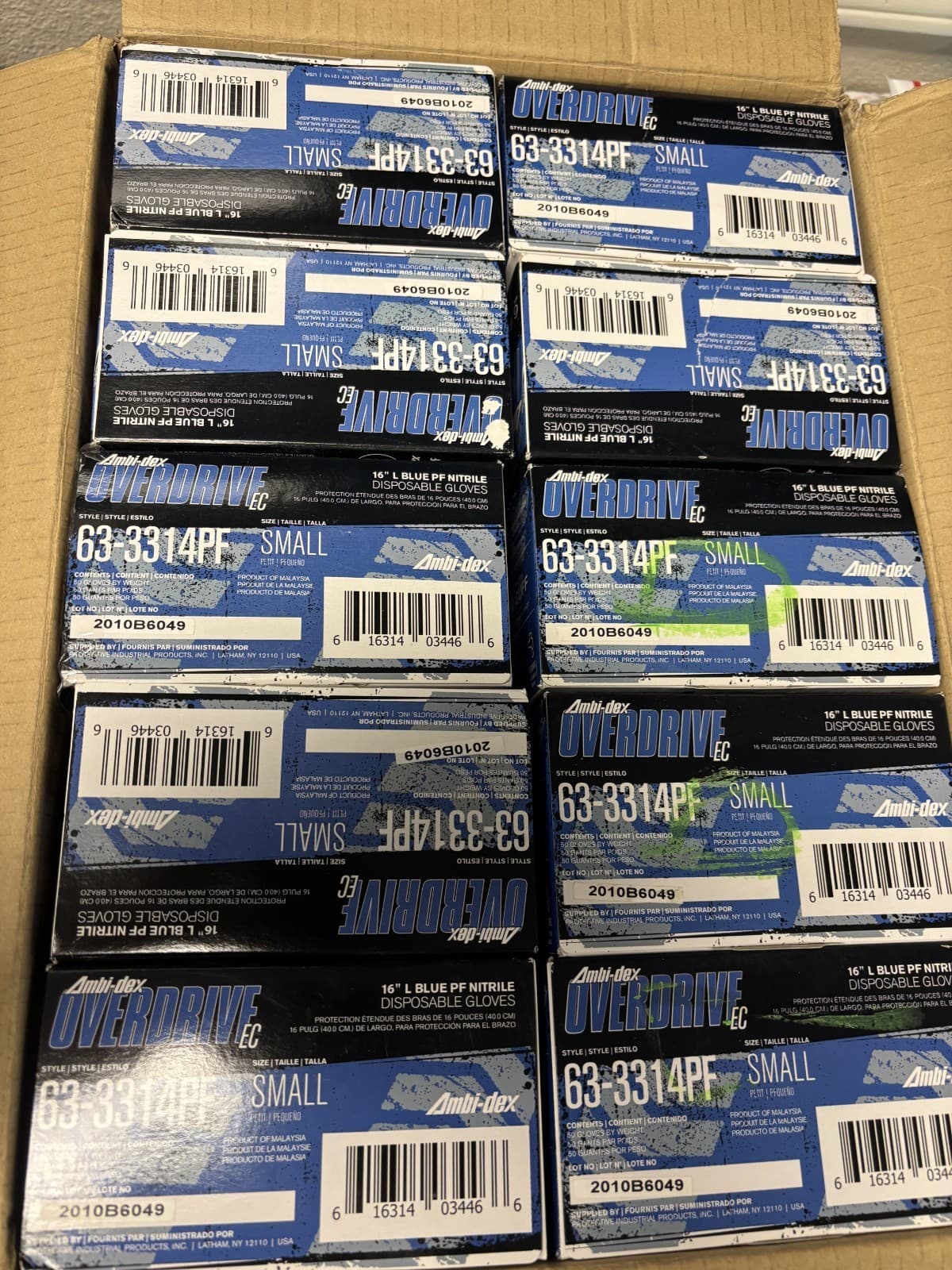 Blue Nitrile 16 in gloves box of 500 50 in each small box - Thumbnail 3