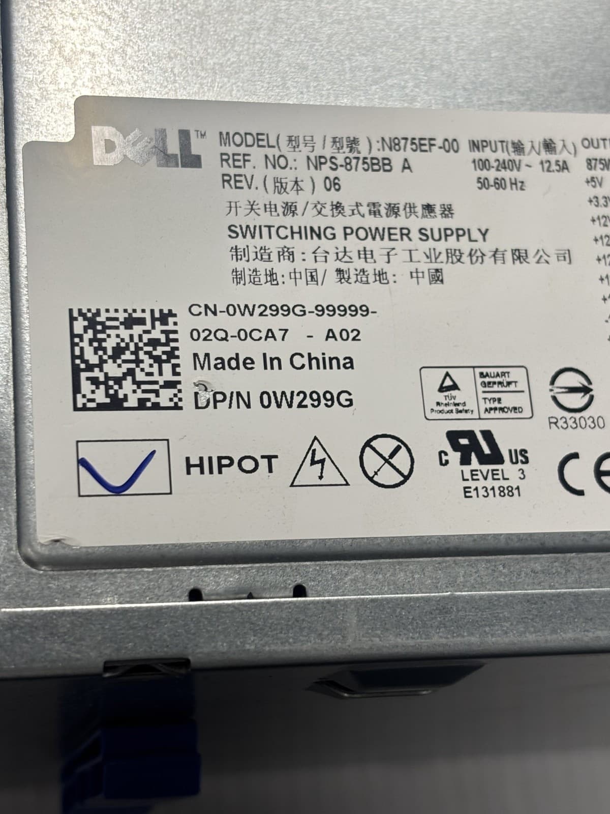 dell n875ef-00 power supply 825 watt - Thumbnail 4