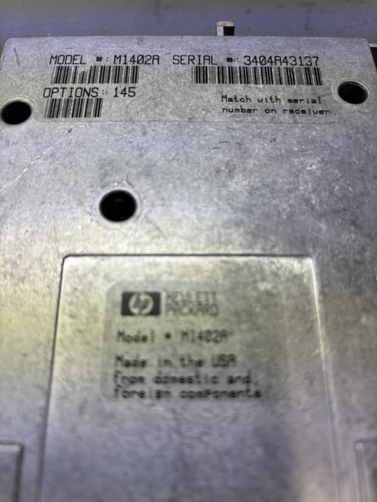 HEWLETT-PACKARD MODULE OPTION 145 AGILENT M1402A CH: 145 TELEMETRY RECEIVER 90DA - Image 1