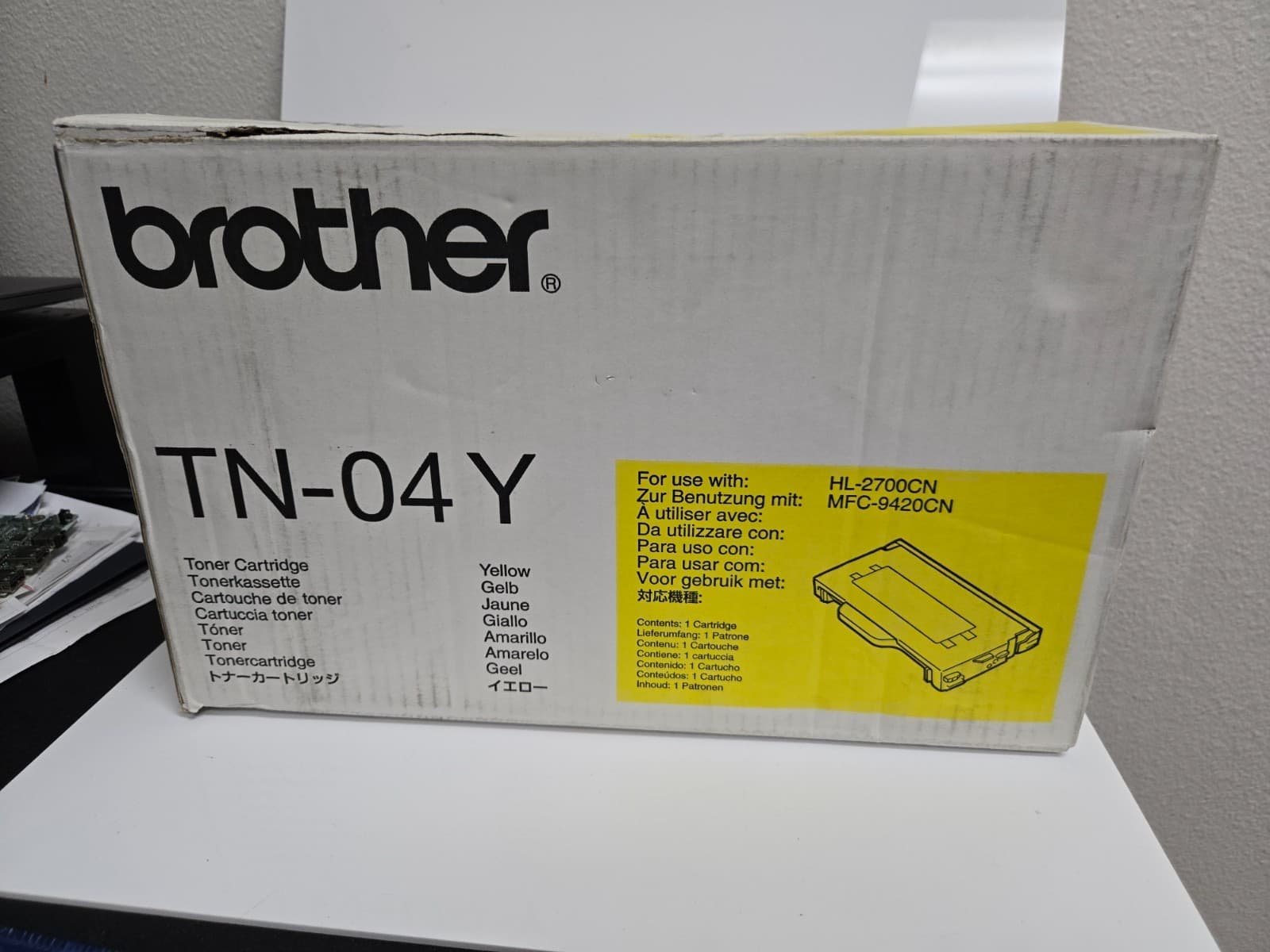 Brother Yellow TN-04Y Toner Ink Cartridge - (HL-2700CN) (MFC-9420CN) Genuine! - Image 1