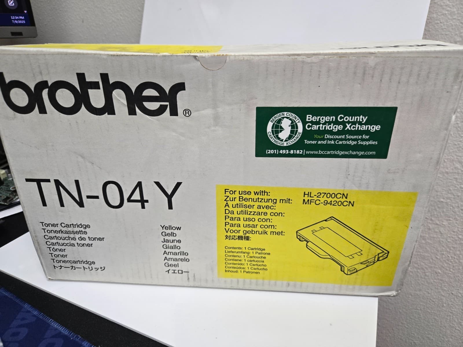 Brother Yellow TN-04Y Toner Ink Cartridge - (HL-2700CN) (MFC-9420CN) Genuine! - Thumbnail 2