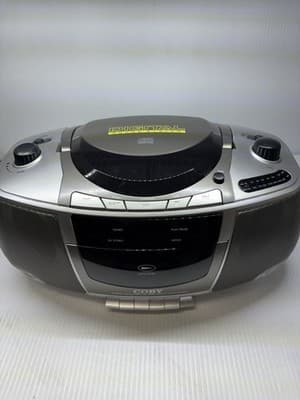 Coby CX-CD248 Portable Stereo Boombox AM FM CD Cassette Fully Tested Working - Image 1