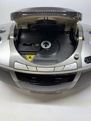 Coby CX-CD248 Portable Stereo Boombox AM FM CD Cassette Fully Tested Working - Thumbnail 2