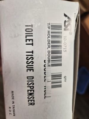 NEW IN BOX- ASI DOUBLE ROLL TOILET TISSUE DISPENSER CHROME METAL 10-0715 - Thumbnail 5