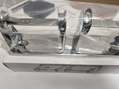 NEW IN BOX- ASI DOUBLE ROLL TOILET TISSUE DISPENSER CHROME METAL 10-0715 - Thumbnail 2