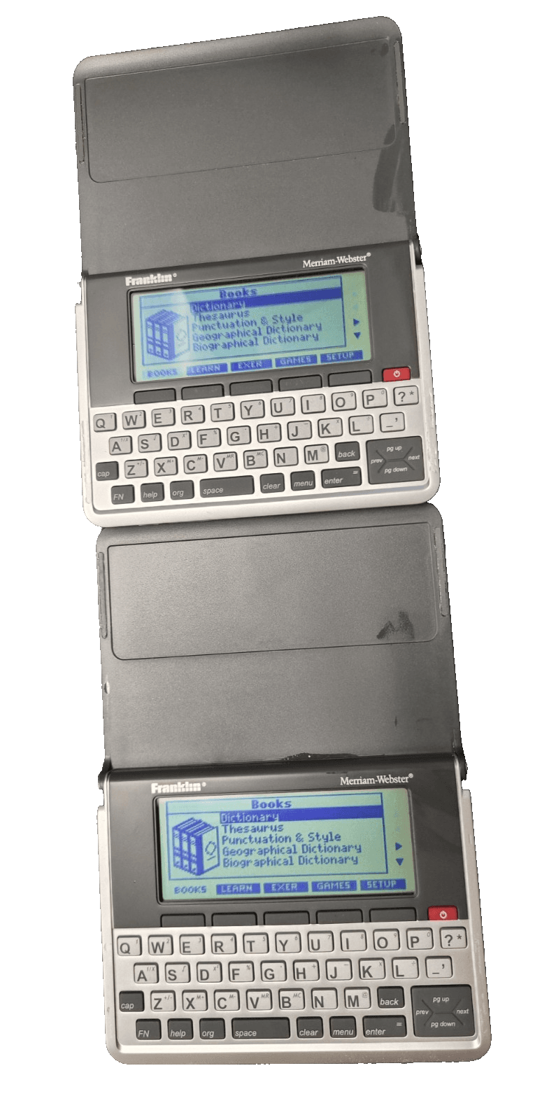 Lot of 2 Franklin Merriam Webster Electronic Pocket Dictionary MWD-1490 - Image 1