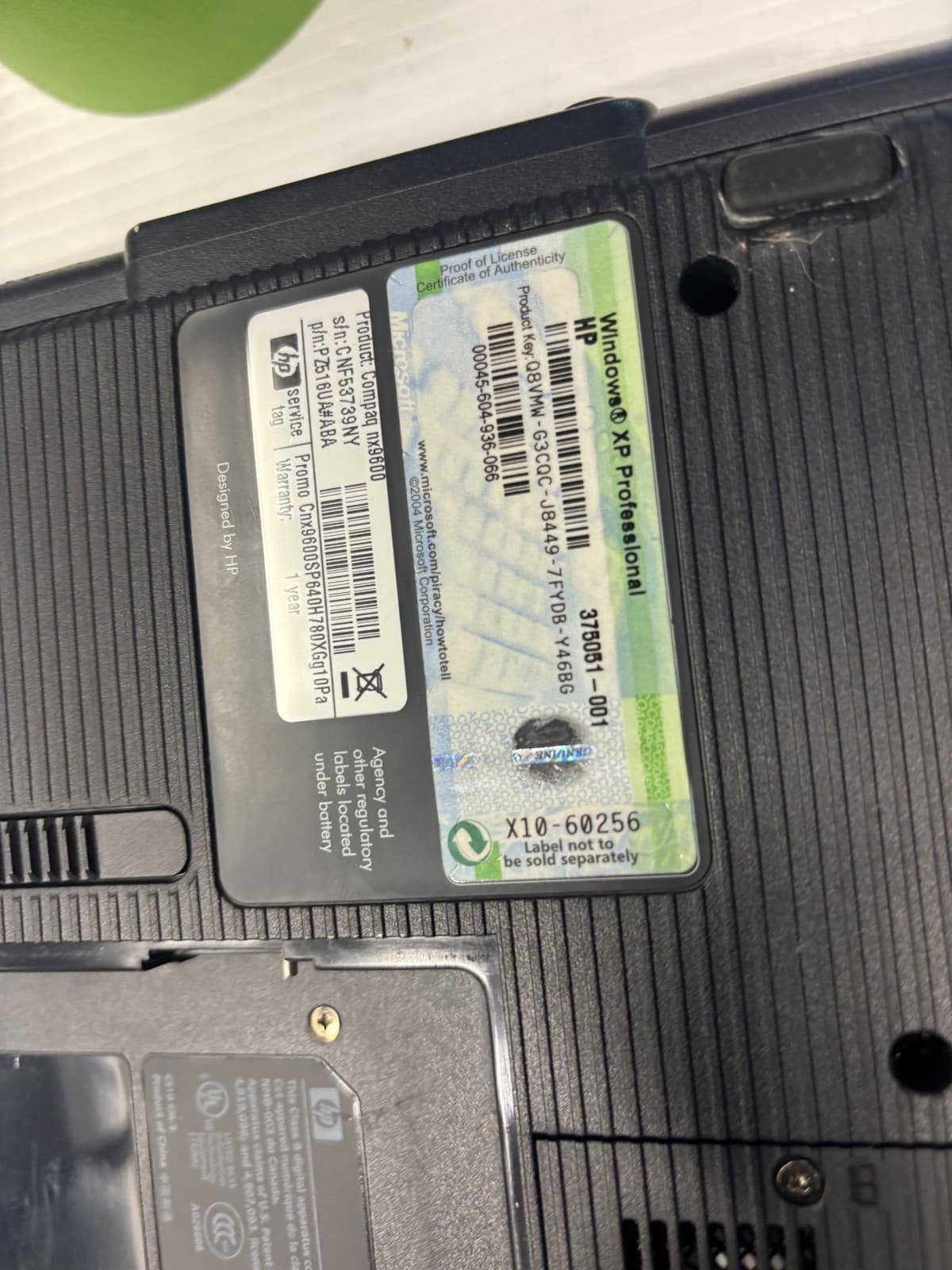 HP COMPAQ NX9600 - FOR PARTS/REPAIR hass ddr2 ram and 80gb at disc drive - Thumbnail 10