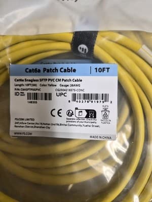 FS 10ft (3m) Cat6a 26AWG Snagless Shielded (S/FTP) PVC CM Ethernet Network Patch - Thumbnail 2