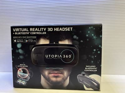 Utopia 360 Virtual Reality 3D Headset + Bluetooth Controller In Box - Image 1