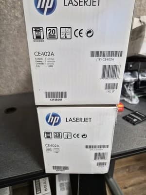 Lot of 2 New Sealed Genuine OEM HP CE402A Yellow Toner 507A LaserJet MFP M575 - Thumbnail 2