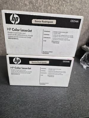 Lot x 2 Genuine HP CE254A Toner Collection Unit for CP3525 Color LaserJet NEW - Image 1