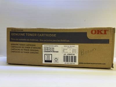 Oki 43865720 Genuine OEM Black Toner Cartridge C6100 C6150 C5500MFP MC560 - Image 1