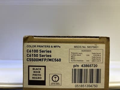 Oki 43865720 Genuine OEM Black Toner Cartridge C6100 C6150 C5500MFP MC560 - Thumbnail 5