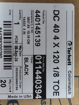 Tarkett Johnsonite Rubber Wall Cove Base Cement 4" x 120' Roll Black 440145139 - Image 1