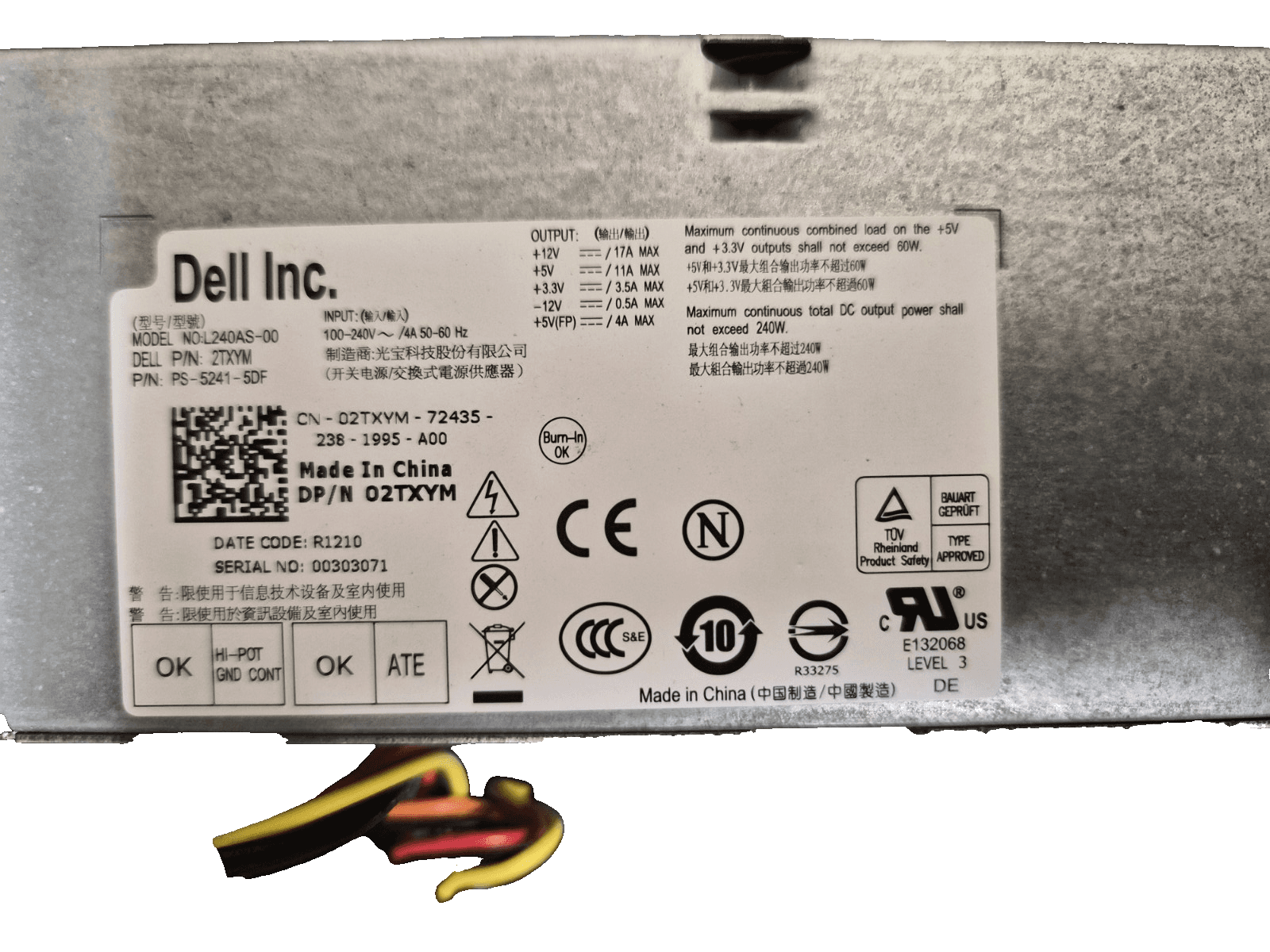 OEM Power Supply Dell 390 790 990 SFF PSU 240W H240AS-00 3WN11 2TXYM RV1C4 - Thumbnail 2