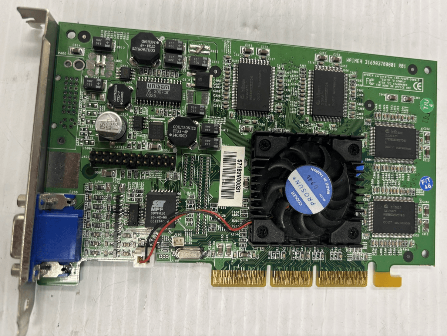 180284-001 316903700001 180-P0020-0000 COMPAQ HEWLETT PACKARD HP 32MB AGP NVIDIA - Image 1