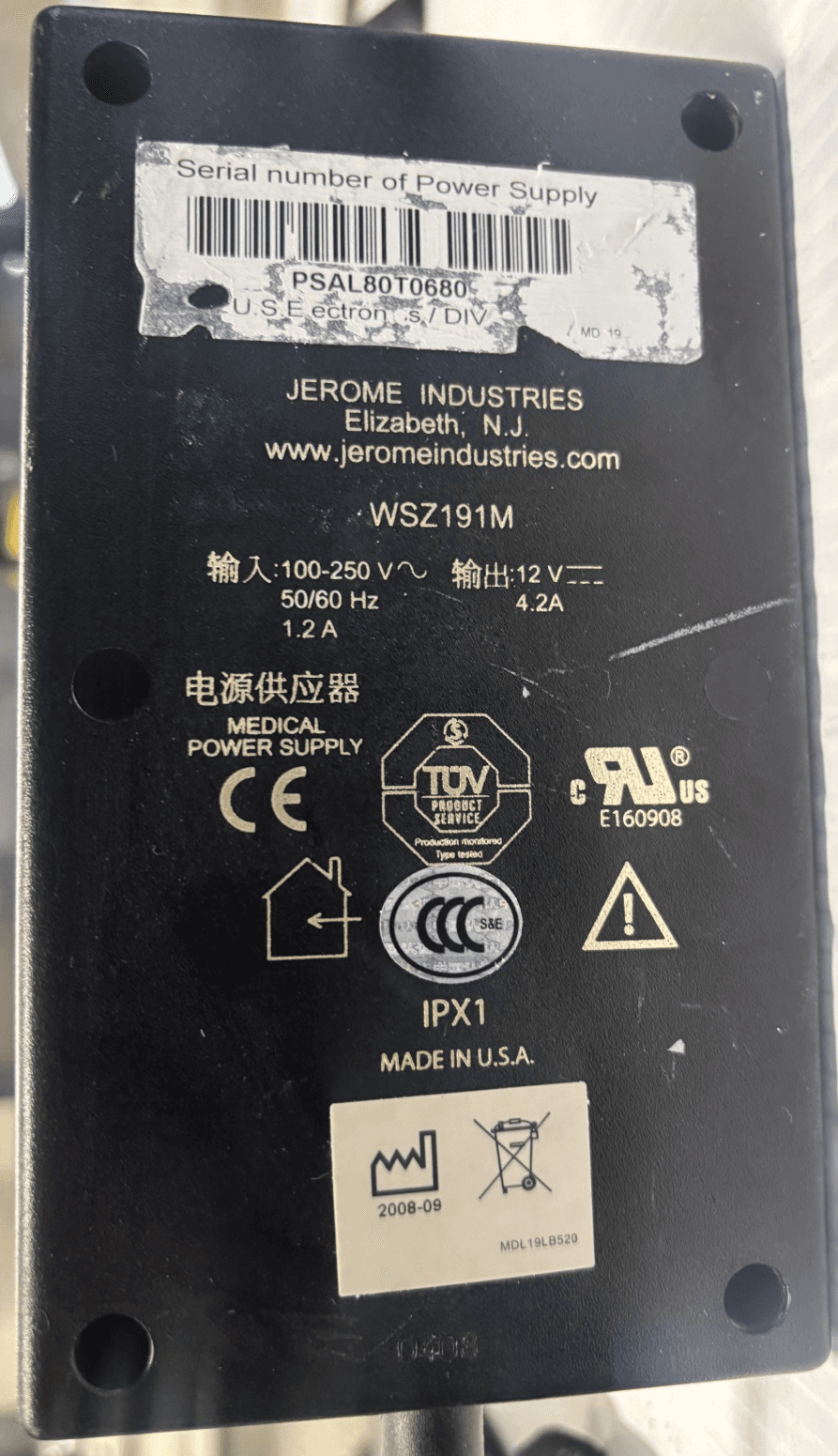 US ELECTRONICS WSZ191M Power Supply Adapter 12V 4.2A - Thumbnail 3