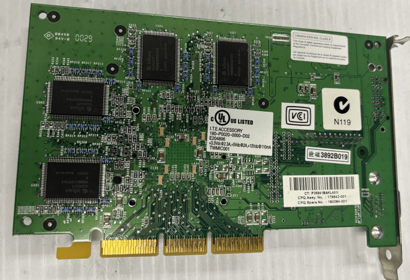 180284-001 316903700001 180-P0020-0000 COMPAQ HEWLETT PACKARD HP 32MB AGP NVIDIA - Thumbnail 4