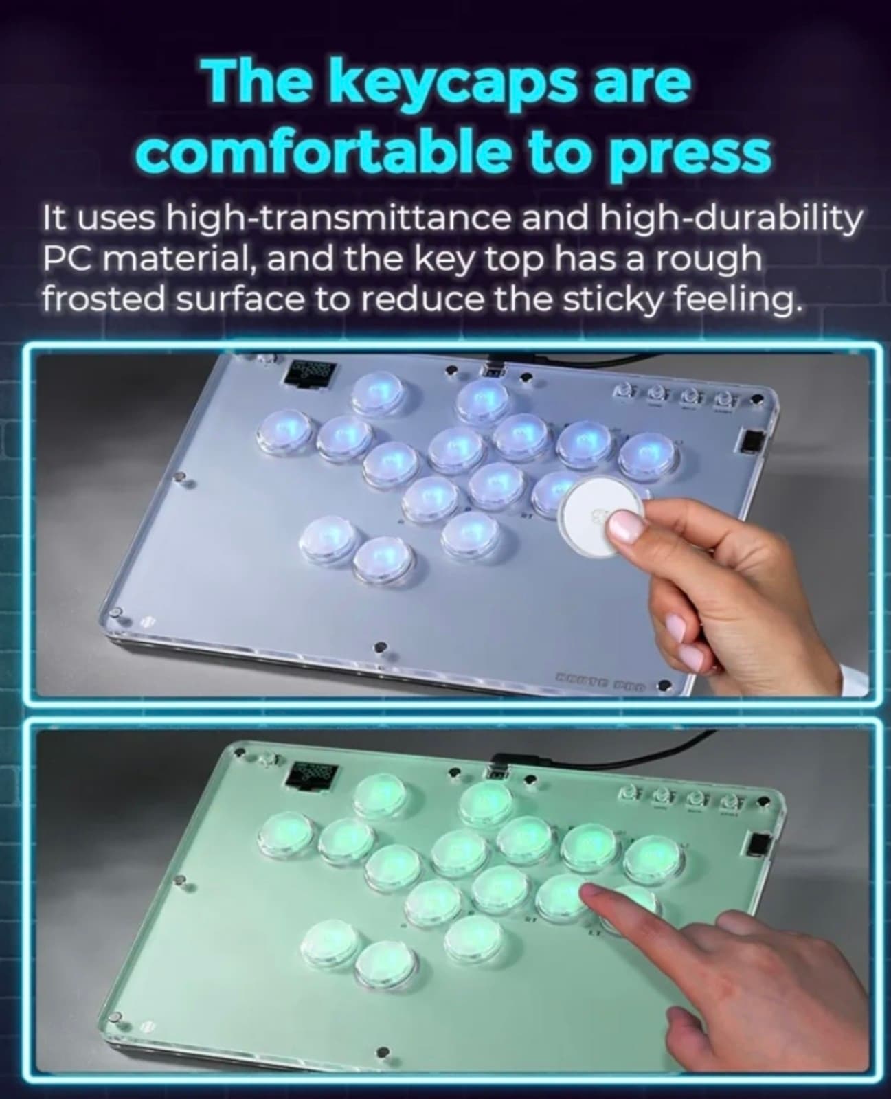 Arcade Controller 16Keys Compatible with PC/Ps3/Ps4/Switch/Steam,Fight Stick for - Thumbnail 3