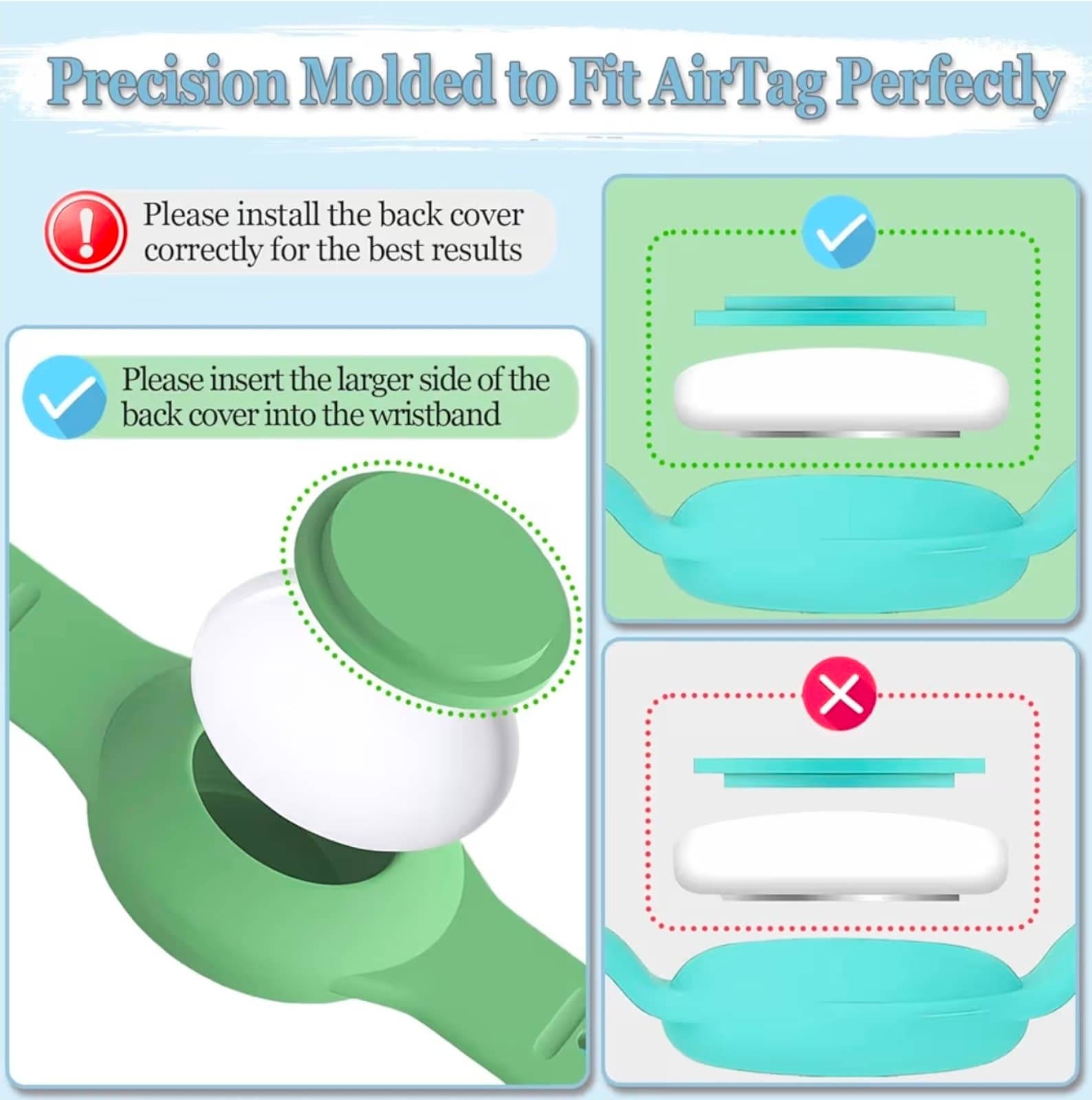 Kids Waterproof Airtag Bracelet Compatible with Apple AirTag, Hidden Silicon Pro - Thumbnail 5