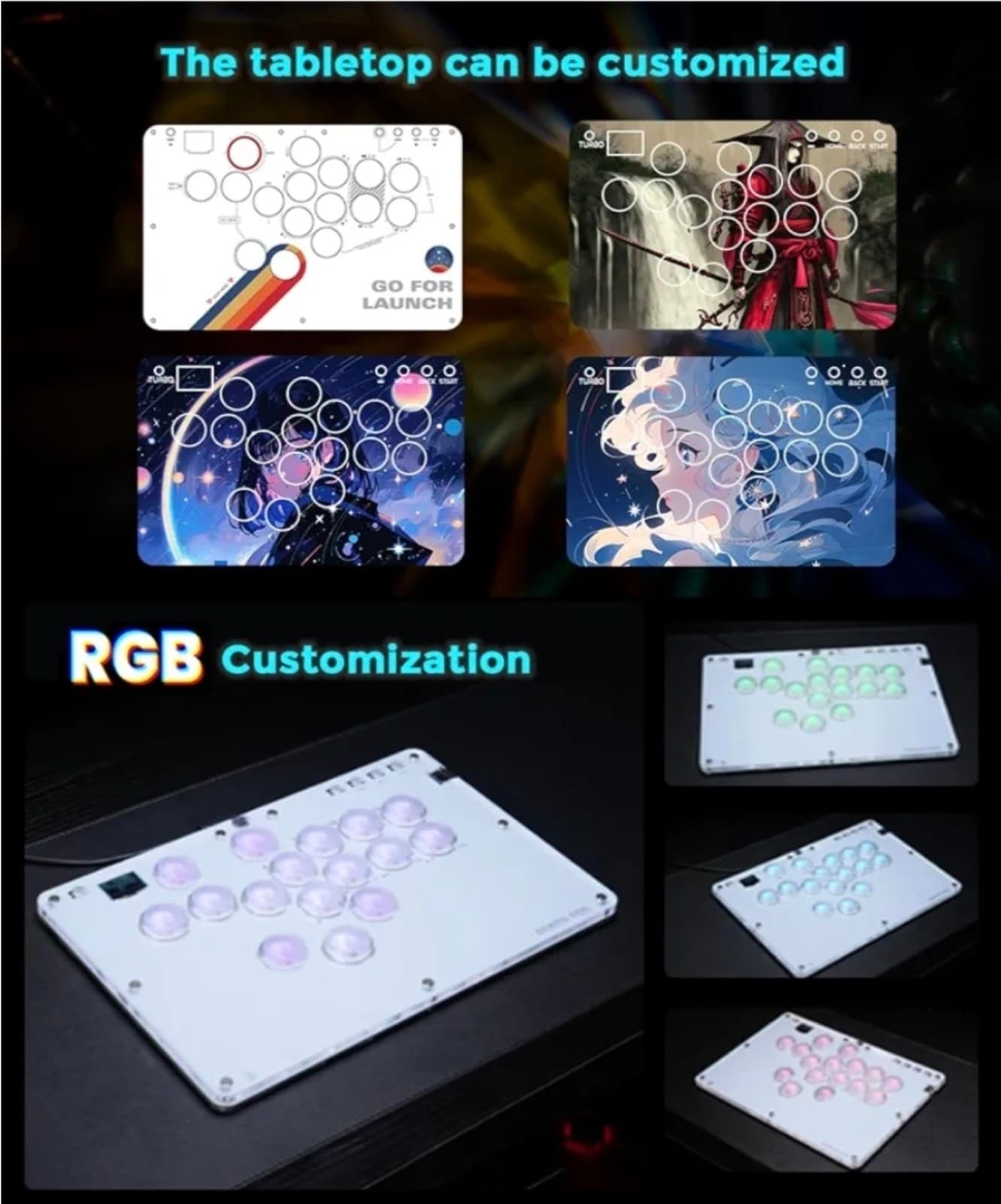 Arcade Controller 16Keys Compatible with PC/Ps3/Ps4/Switch/Steam,Fight Stick for - Thumbnail 5