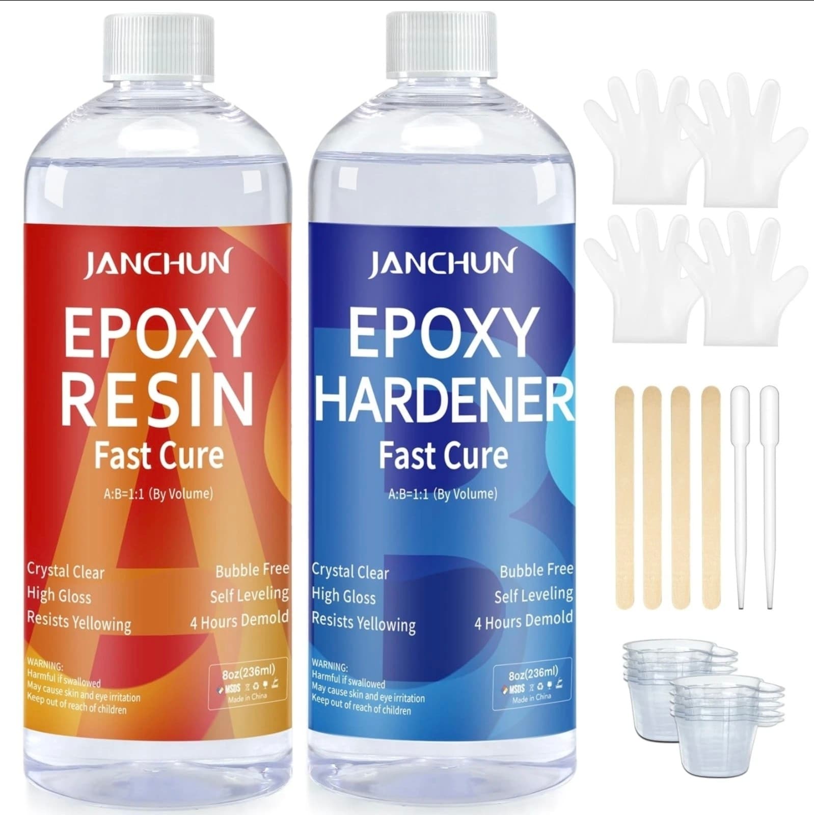 Crystal Clear Epoxy Resin Kit 16oz, Bubble-Free, Anti-Yellowing - Image 1