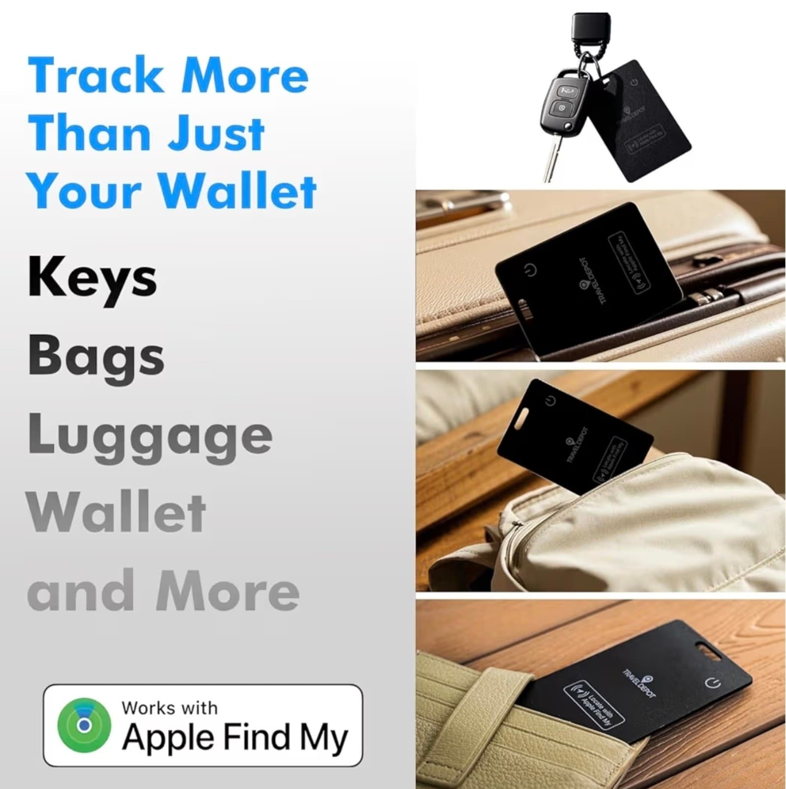 Wallet Tracker Card w/Wireless Charging [Apple MFi Certified] Rechargeable Thin - Thumbnail 9