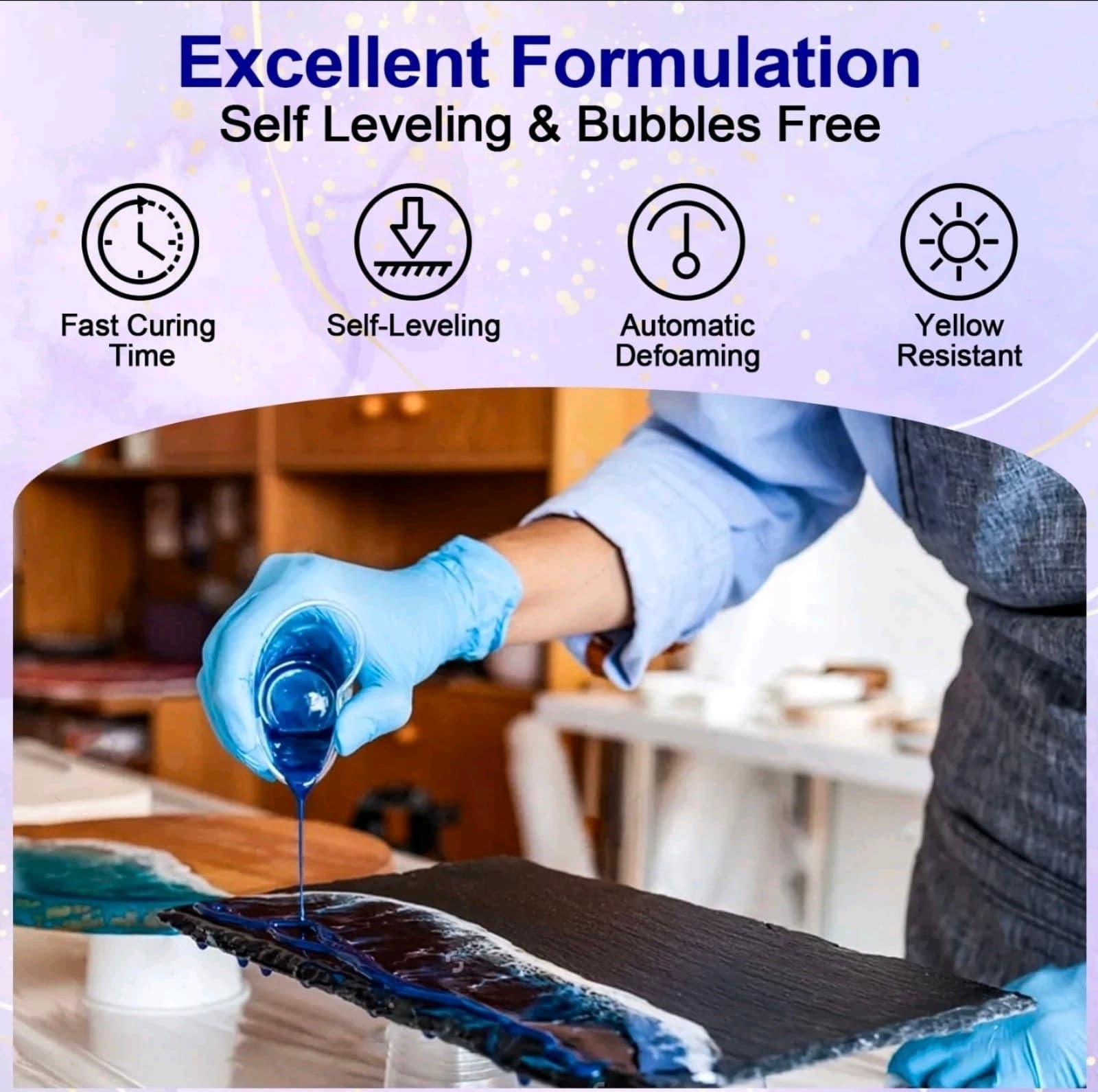 Crystal Clear Epoxy Resin Kit 16oz, Bubble-Free, Anti-Yellowing - Thumbnail 2