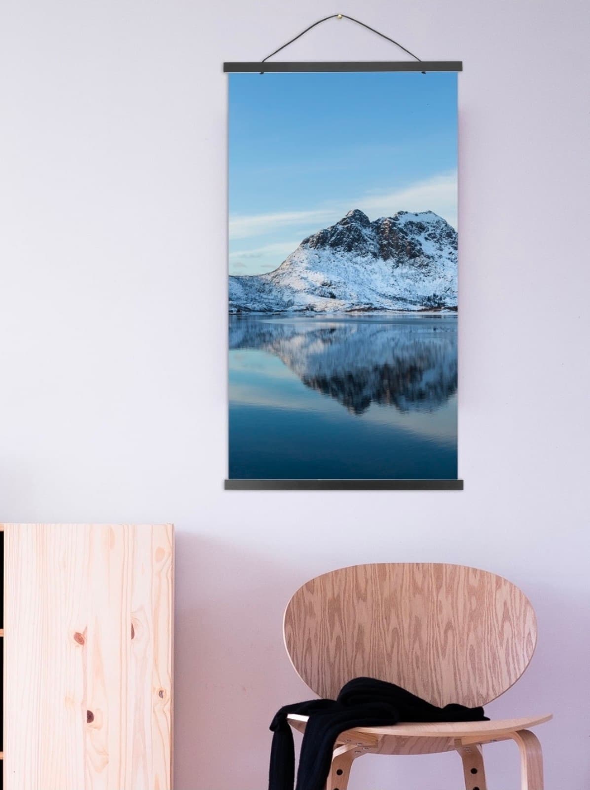 Magnetic Painting Hanger Posters Frame Wood Magnet Scroll Hanger - Thumbnail 3