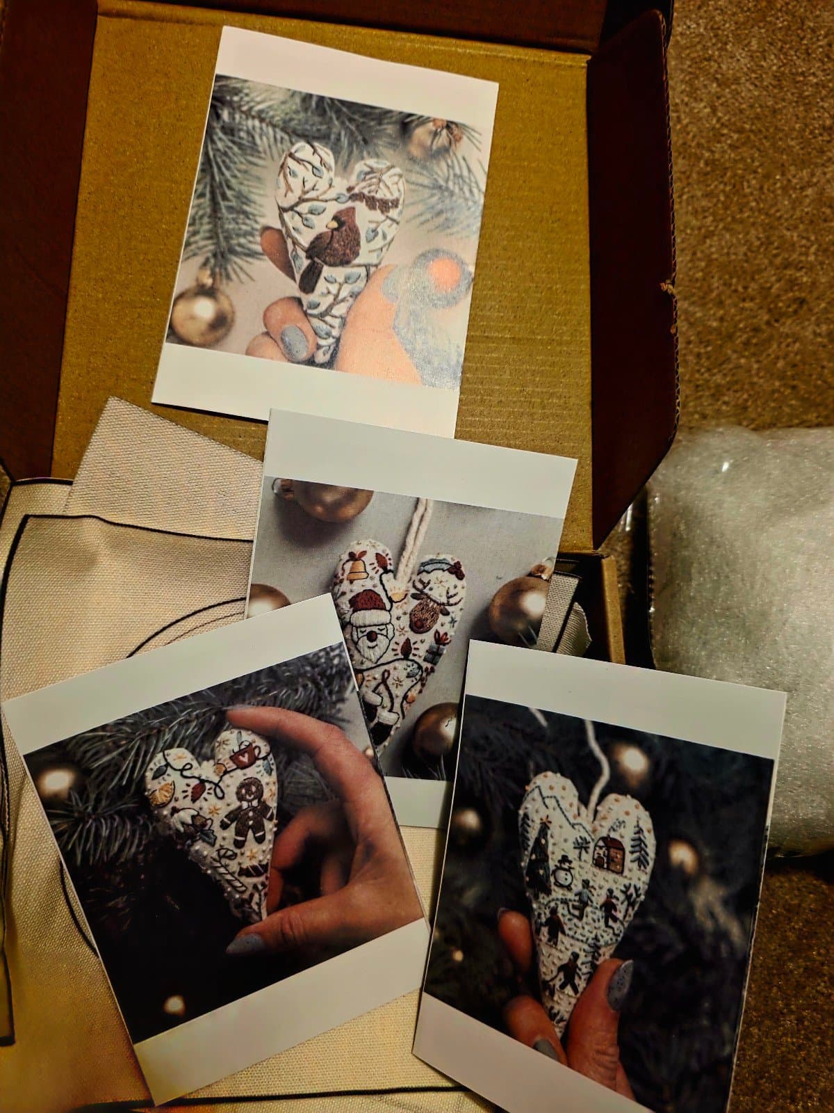 DIY Heart Embroidery Christmas Decoration,Hand Embroidery Christmas Ornaments Ki - Thumbnail 6