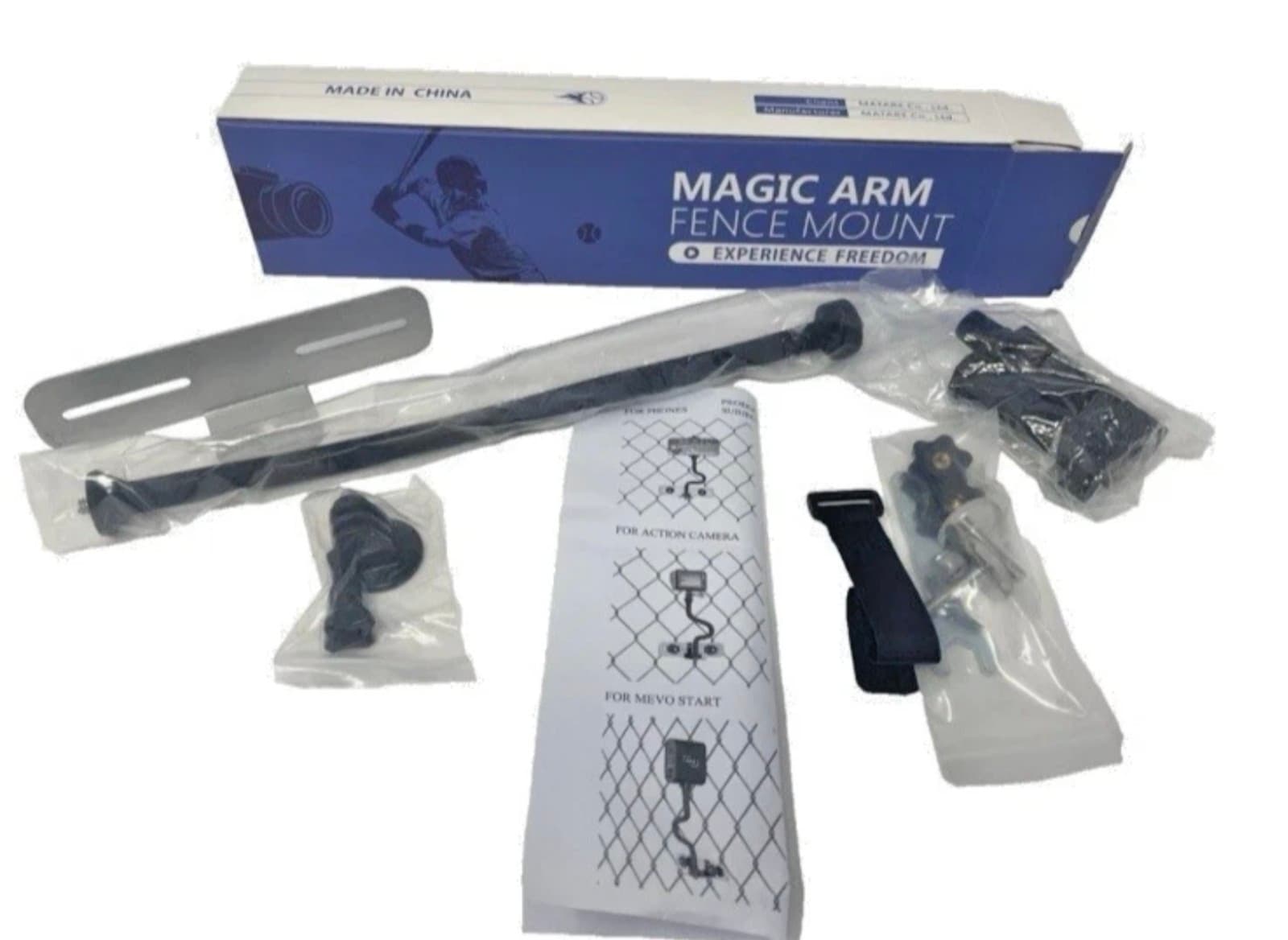 Magic Arm Camera Fence Mount For Action Cameras, Phones, Mevo Start - Image 1