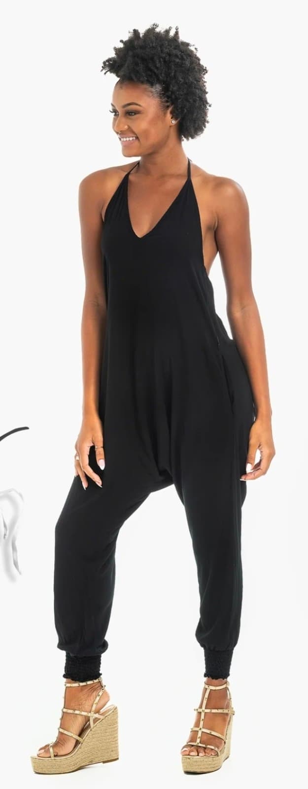 Buddha Pants Solid Harem Jumpsuit - Image 1