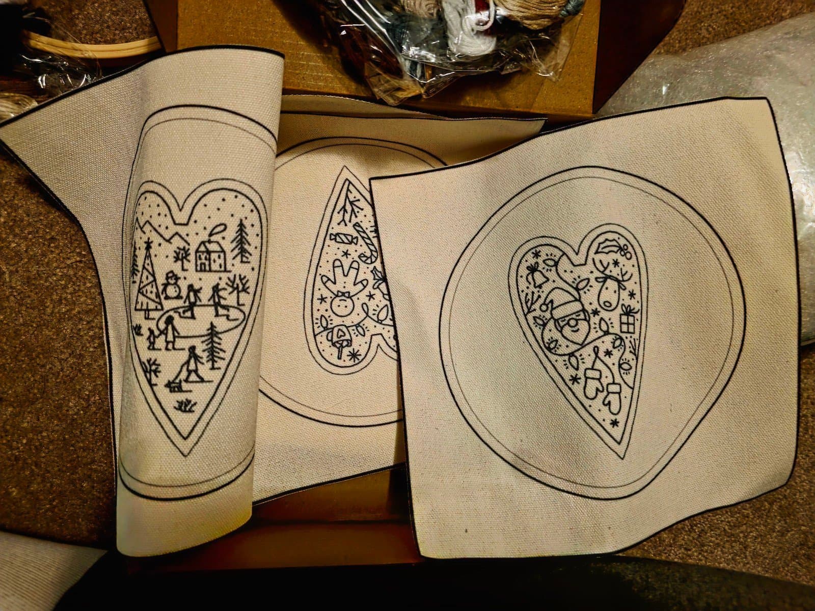 DIY Heart Embroidery Christmas Decoration,Hand Embroidery Christmas Ornaments Ki - Thumbnail 8