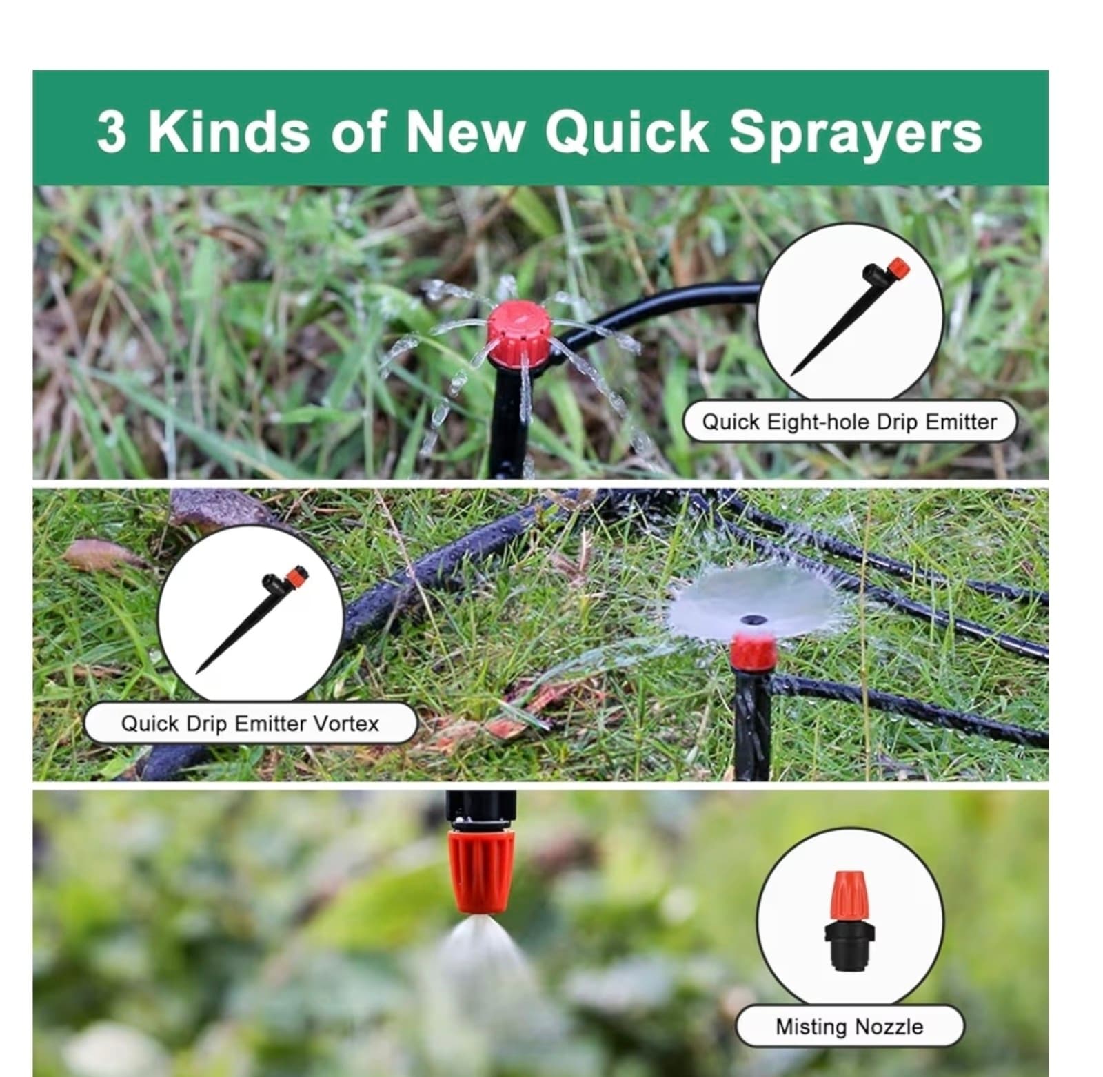 Complete 234FT Drip Irrigation System with 87 Quick Connectors - Automatic Sprin - Thumbnail 5