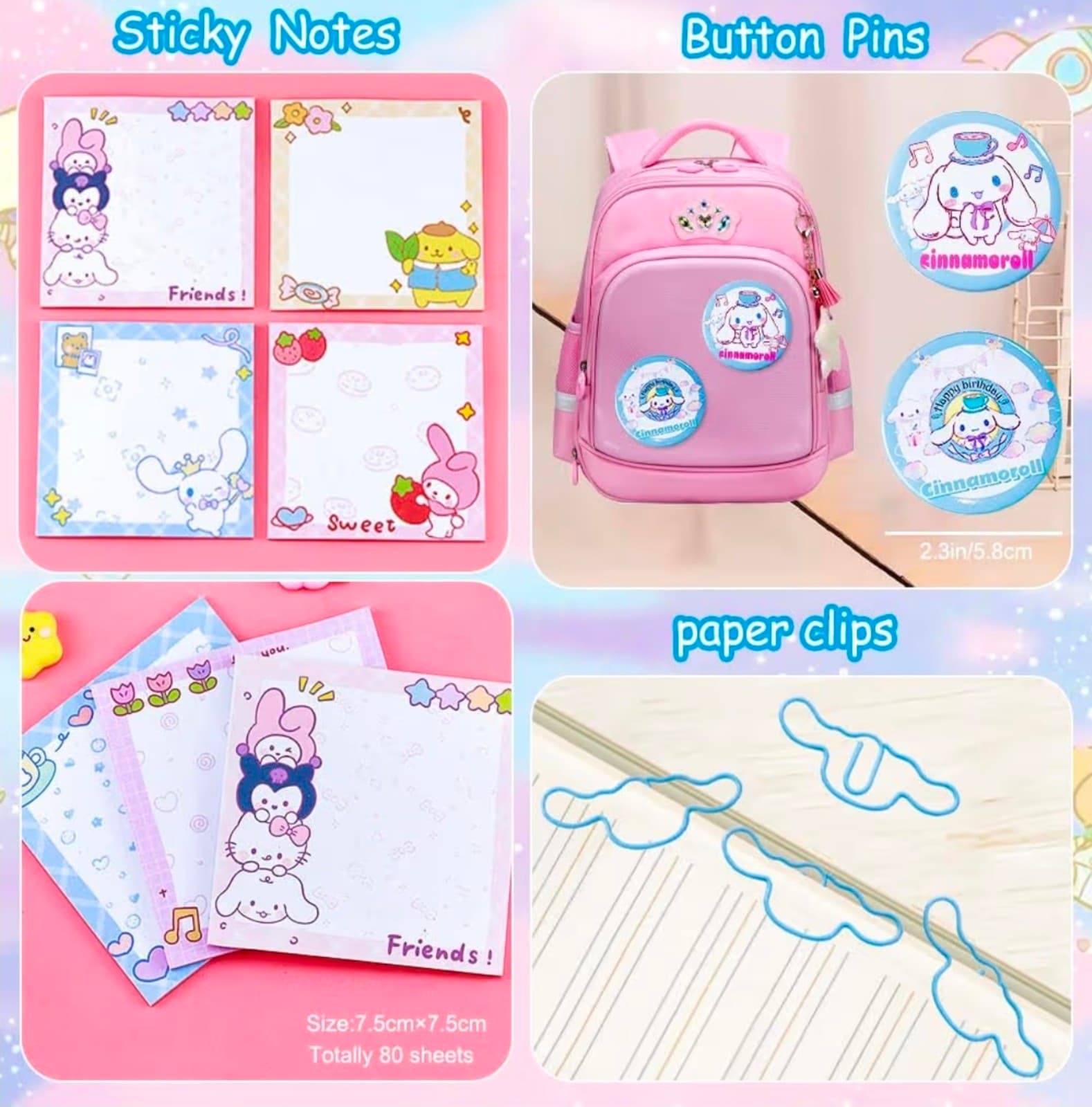 Kawaii Cinnamoroll School Supplies Stationery - Thumbnail 6