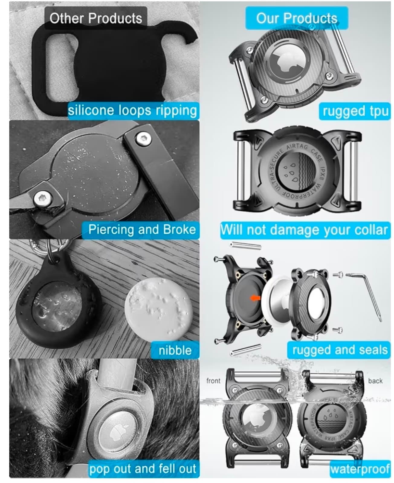 Airtag Dog Collar Holder Airtag Dog Waterproof - Airtag Holder - Thumbnail 3