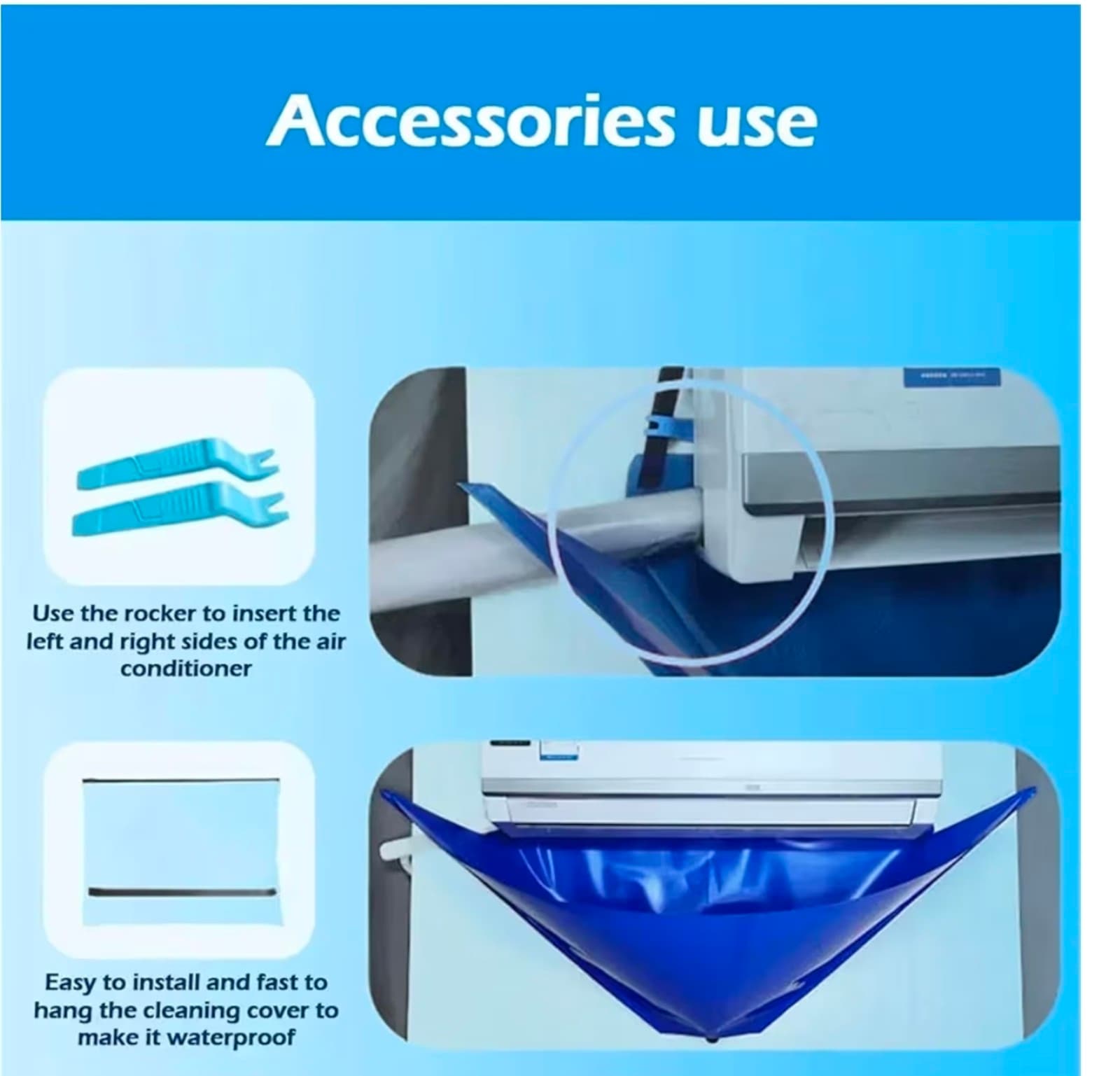 Mini Split Ac Cleaning Kit - Air Conditioner Cleaning Cover 11pcs - Thumbnail 4