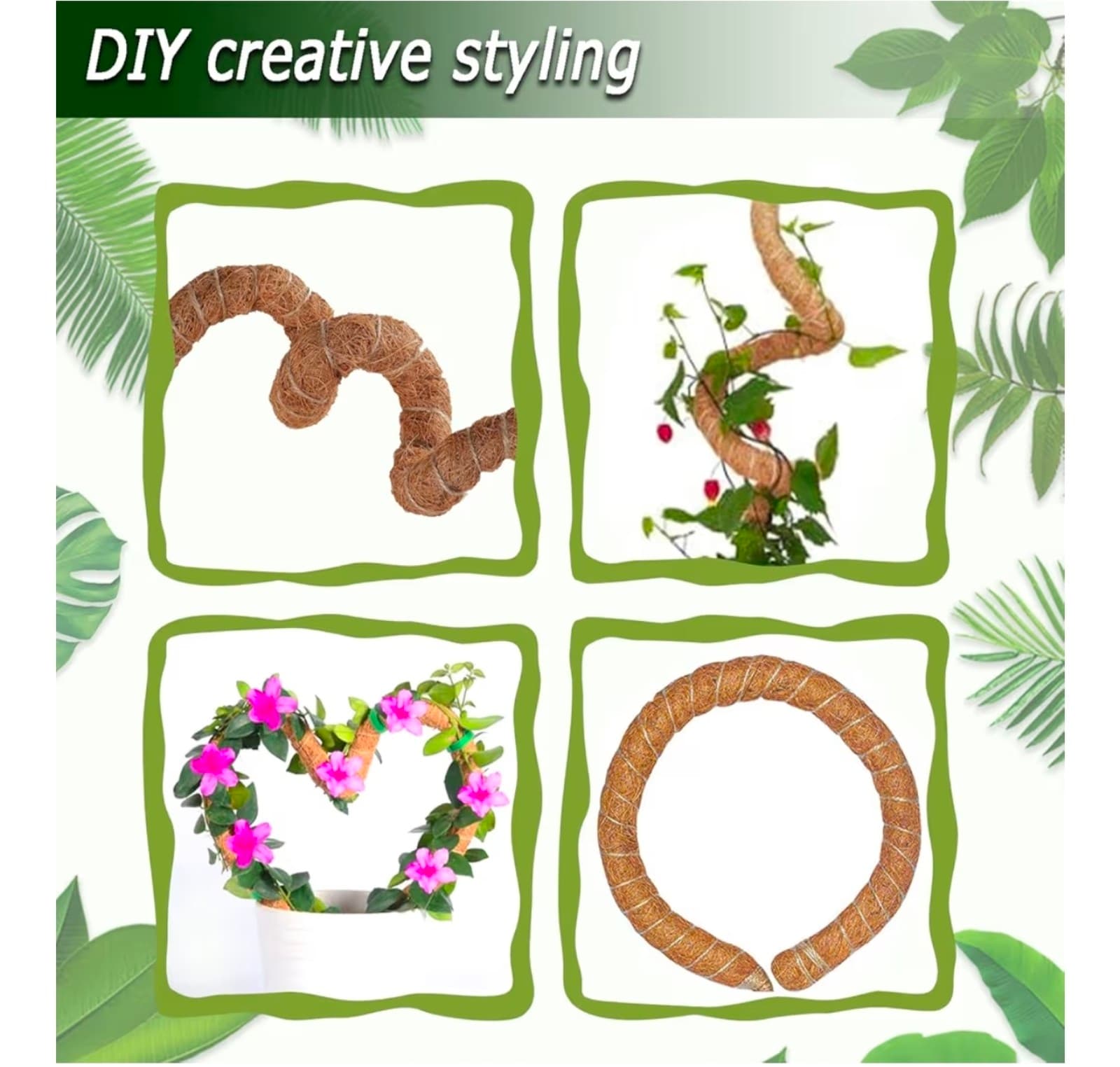 SMoss Poles 2pk 25in each Bendable Moss Pole for Climbing Plants - Thumbnail 4