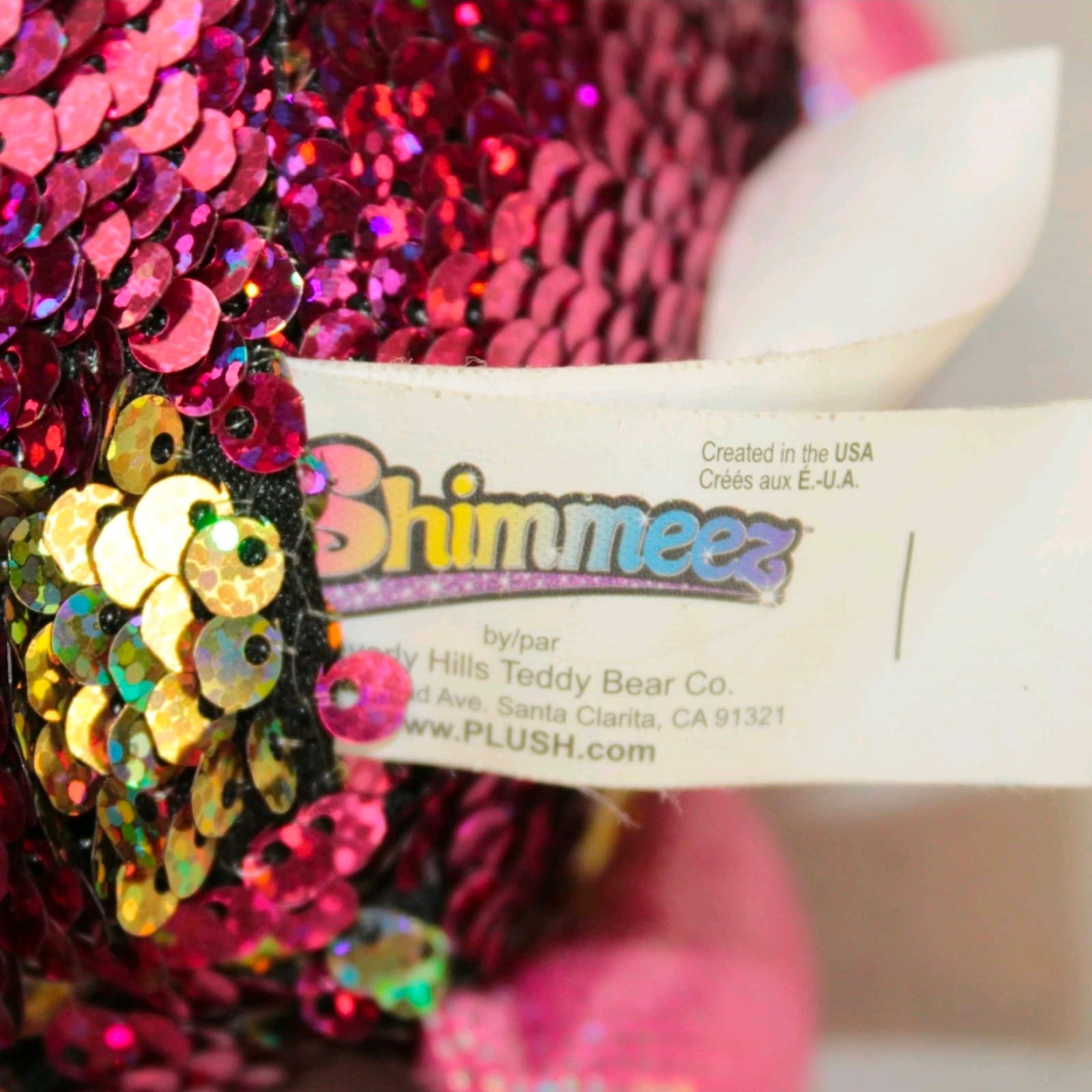 Shimmeez Beverly Hills Pink Yellow Gold Pig Plush Stuffed Animal Toy Gift 9" - Thumbnail 3