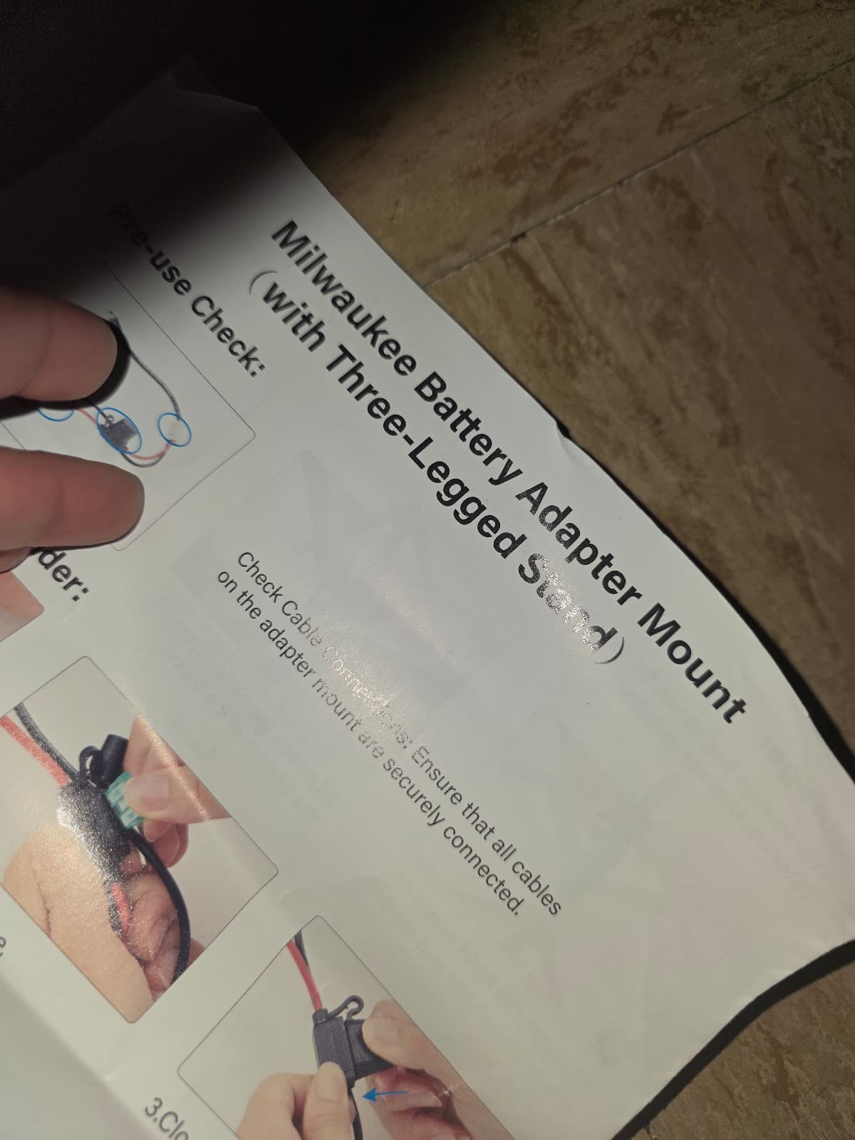 Starlink Mini DC Power Cable with Tripod for Milwaukee Battery - Adapter Base Co - Thumbnail 3