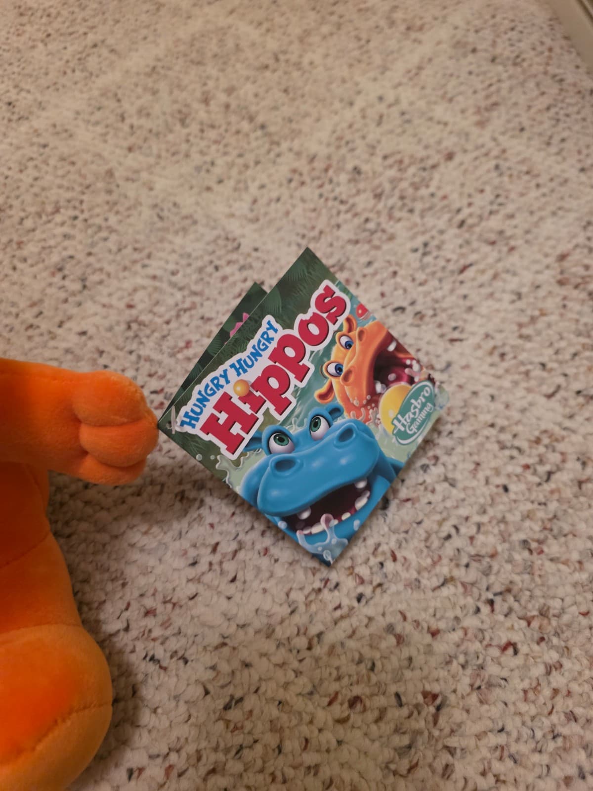 Hungry Hungry Hippos Orange Potamus Plush Toy Factory Brand New Tag Hasbro NWT - Thumbnail 2