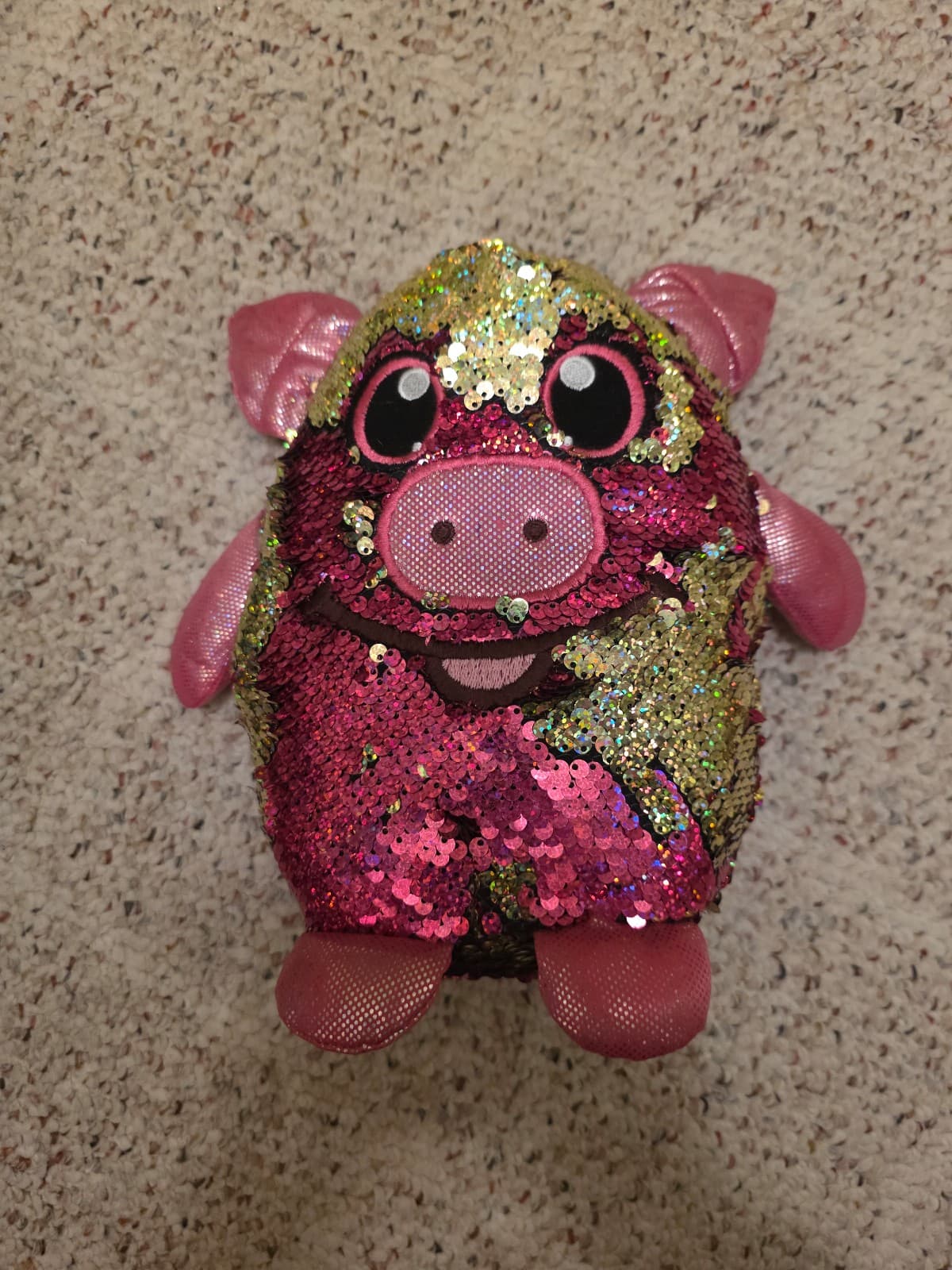 Shimmeez Beverly Hills Pink Yellow Gold Pig Plush Stuffed Animal Toy Gift 9" - Thumbnail 4
