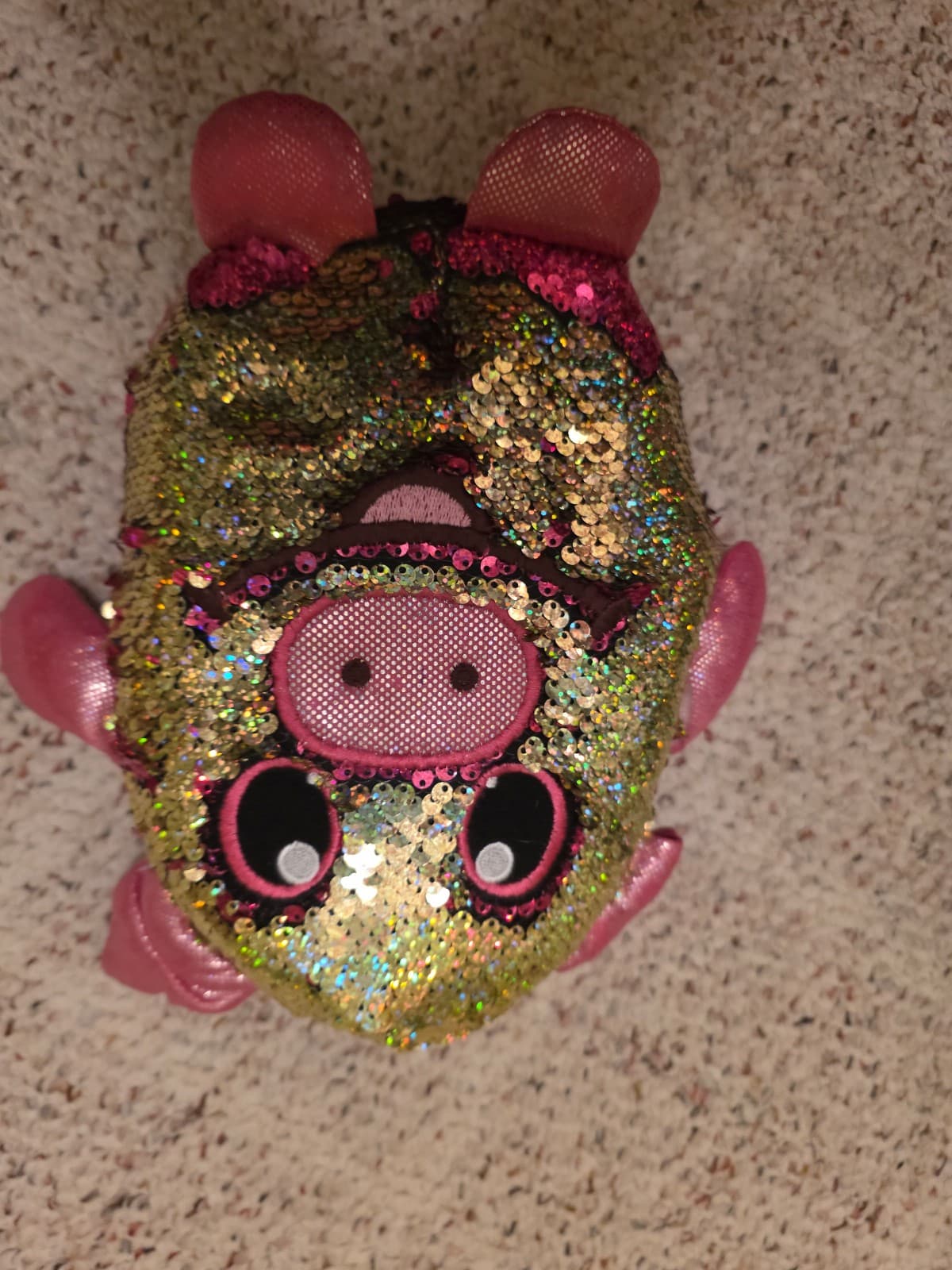 Shimmeez Beverly Hills Pink Yellow Gold Pig Plush Stuffed Animal Toy Gift 9" - Thumbnail 6