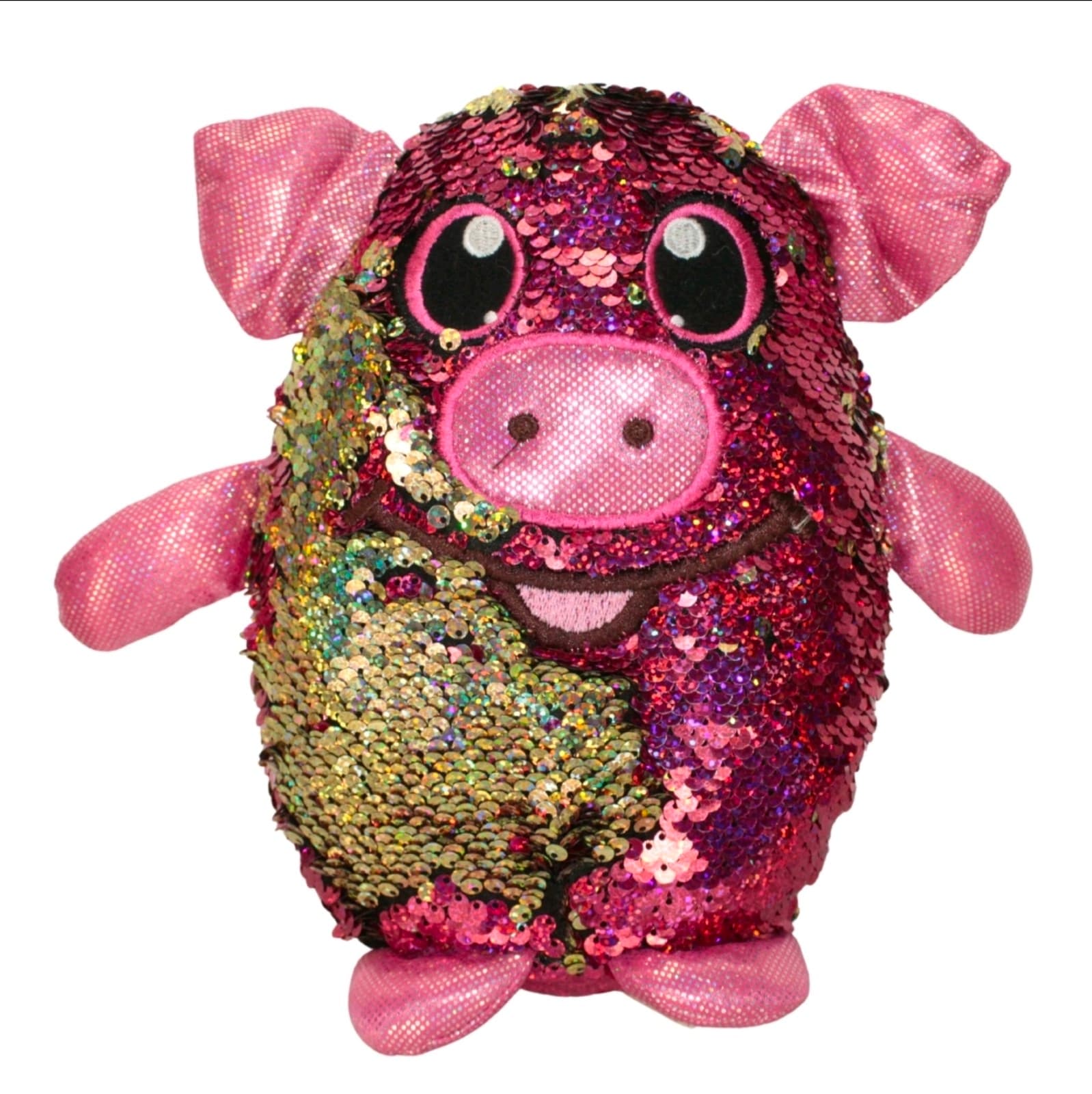 Shimmeez Beverly Hills Pink Yellow Gold Pig Plush Stuffed Animal Toy Gift 9" - Thumbnail 2